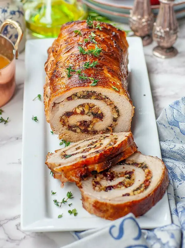 Apple & Bacon Stuffed Pork Loin Roll