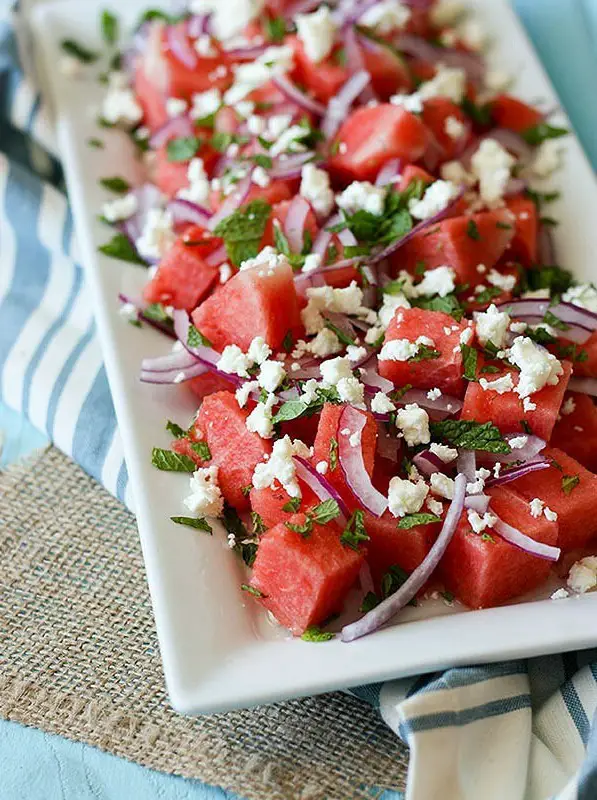 Watermelon Mint Feta Salad