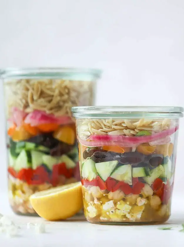 Greek Orzo Salad in a Jar