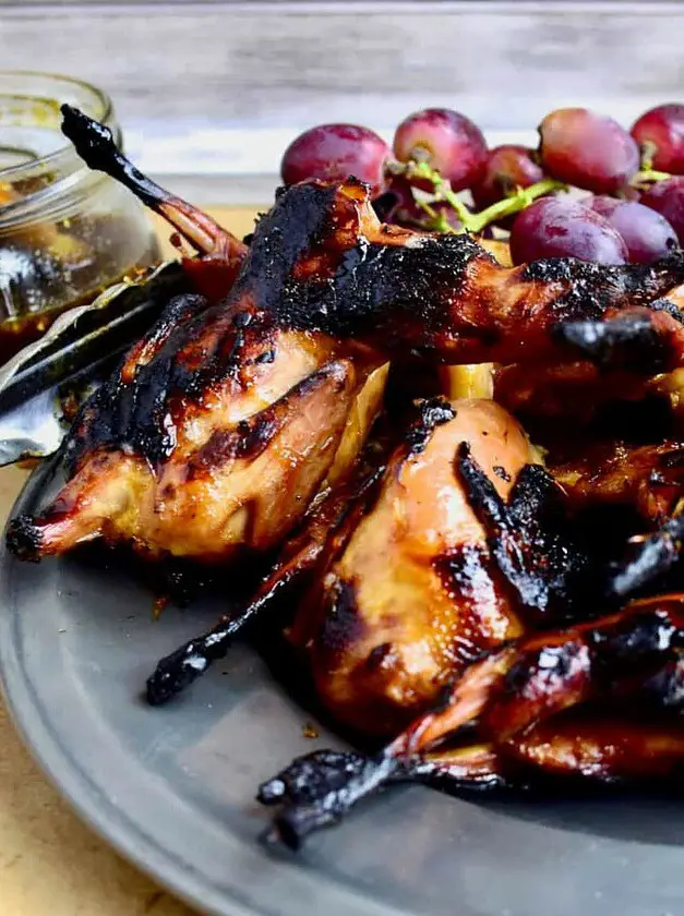 Grilled Quail with Pomegranate and Orange Glaze