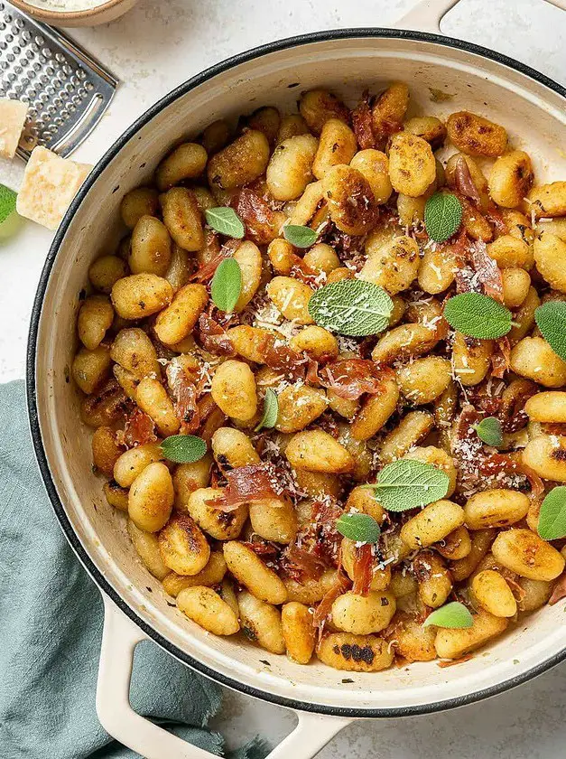 Lemon Butter Gnocchi with Crispy Prosciutto