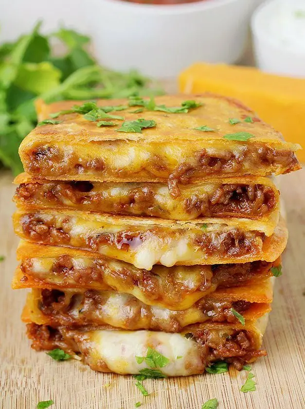 Easy Cheesy Ground Beef Quesadillas