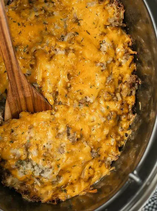 Crock Pot Hamburger Hashbrown Casserole