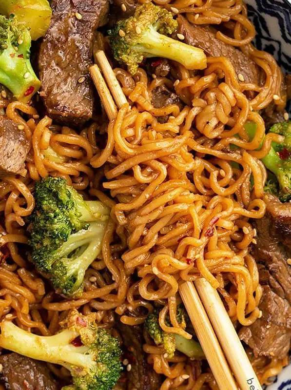 Beef and Broccoli Ramen Stir Fry