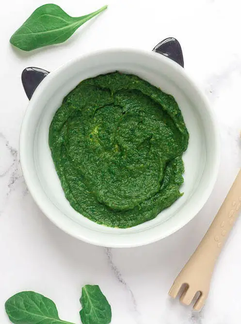 Spiced Spinach & Sweet Potato Baby Food Puree