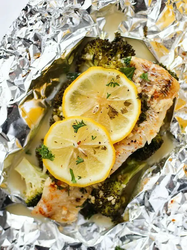 Baked Lemon Butter Haddock in Foil