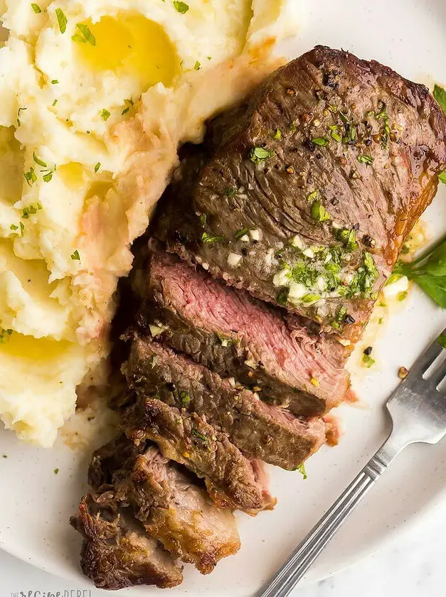 Air Fryer Steak with Garlic Butter