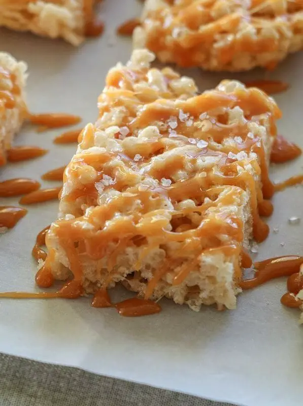 Salted Caramel Rice Krispie Treats