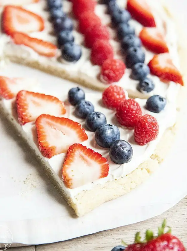 Red White and Blue Fruit Pizza