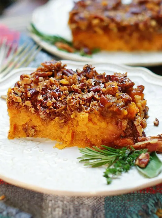 Sweet Potato Casserole with Pecan Topping