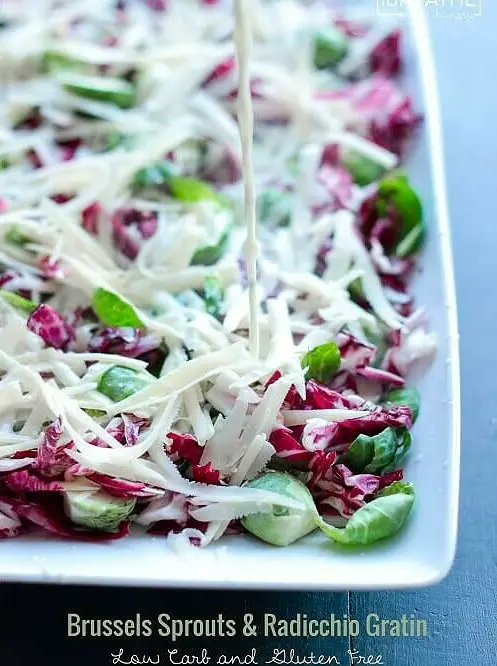 Brussels Sprouts and Radicchio Gratin