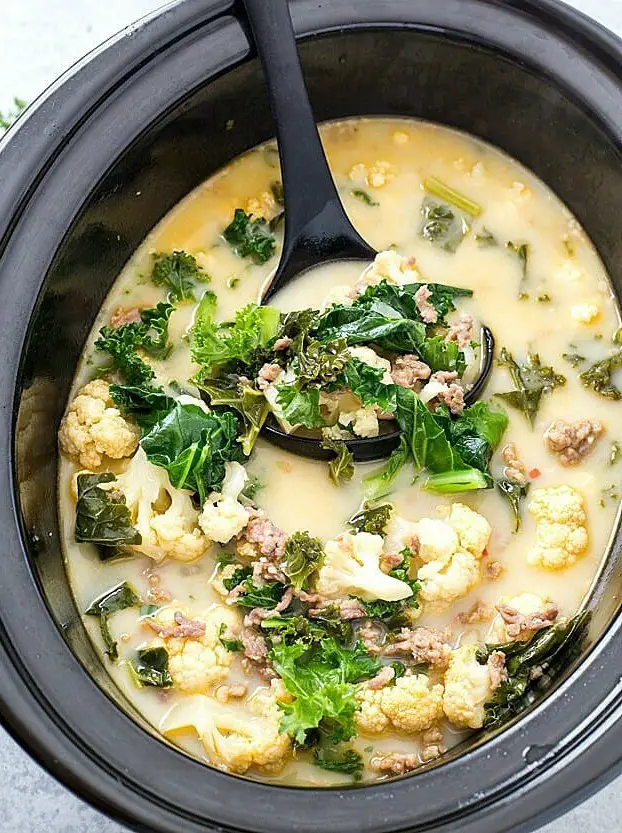 Slow Cooker Low Carb Zuppa Toscana Soup