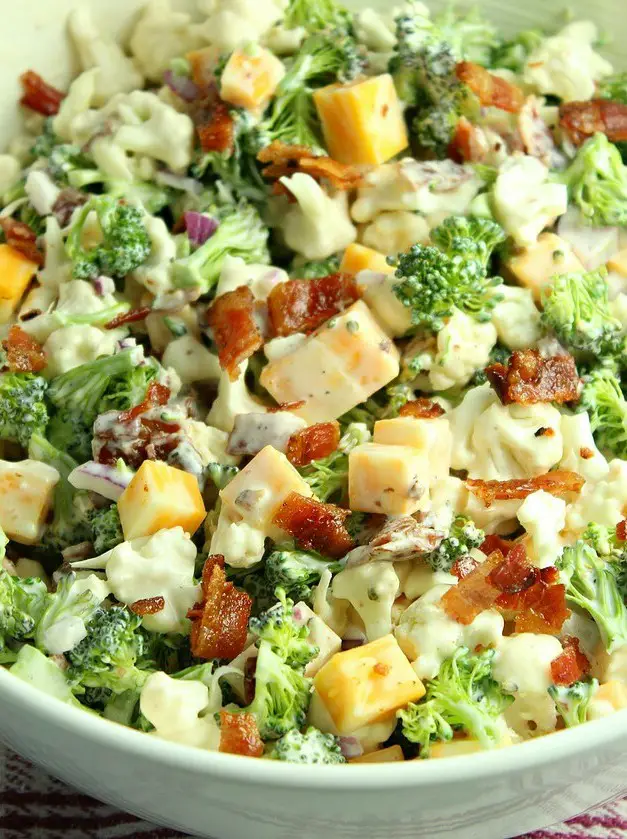 Loaded Broccoli Cauliflower Salad