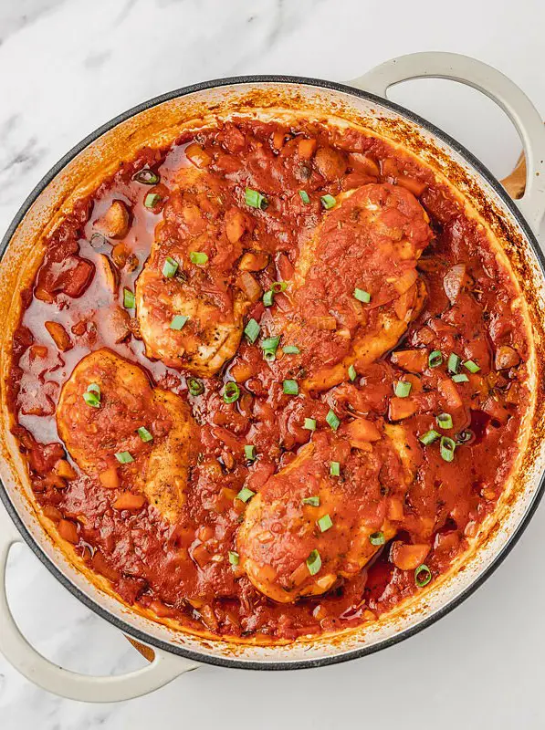 Dutch Oven Chicken Breast and Tomatoes