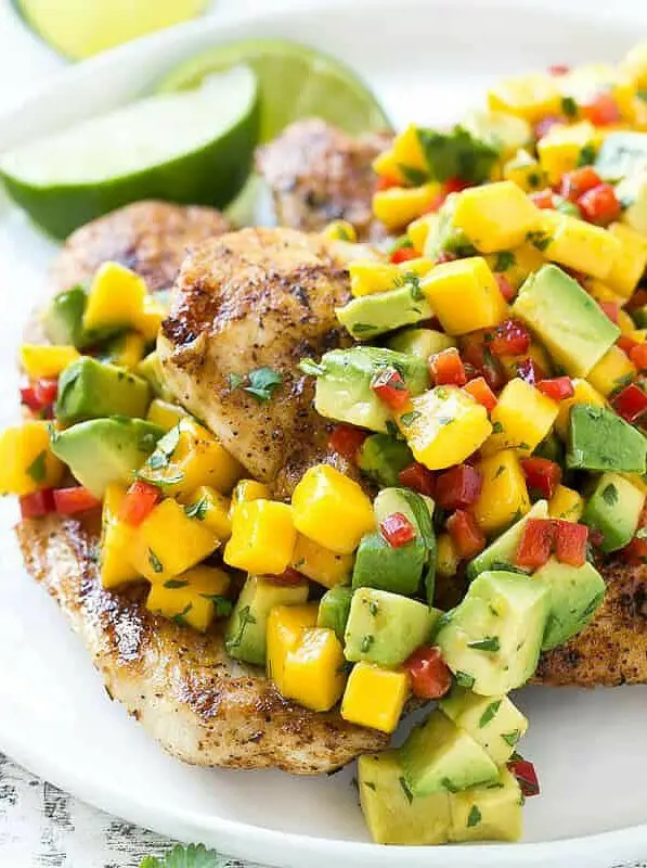 Grilled Chicken with Mango Avocado Salsa