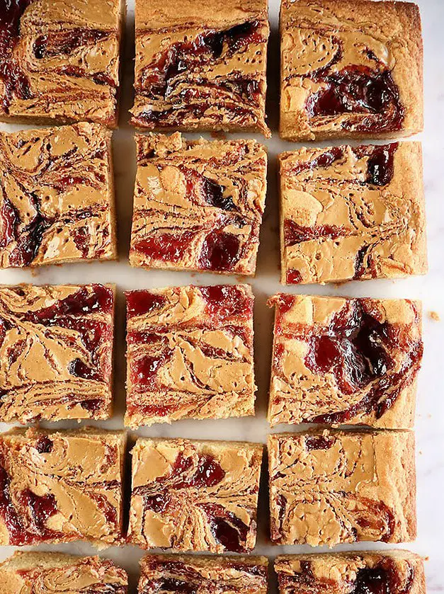 Peanut Butter and Jelly Blondies