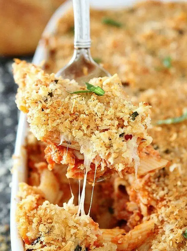 Chicken Parmesan Baked Pasta