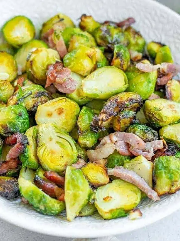 Air Fryer Brussels Sprouts and Bacon