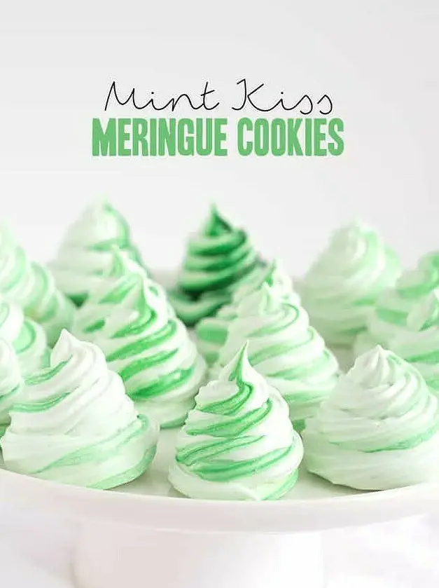 Mint Kiss Meringue Cookies