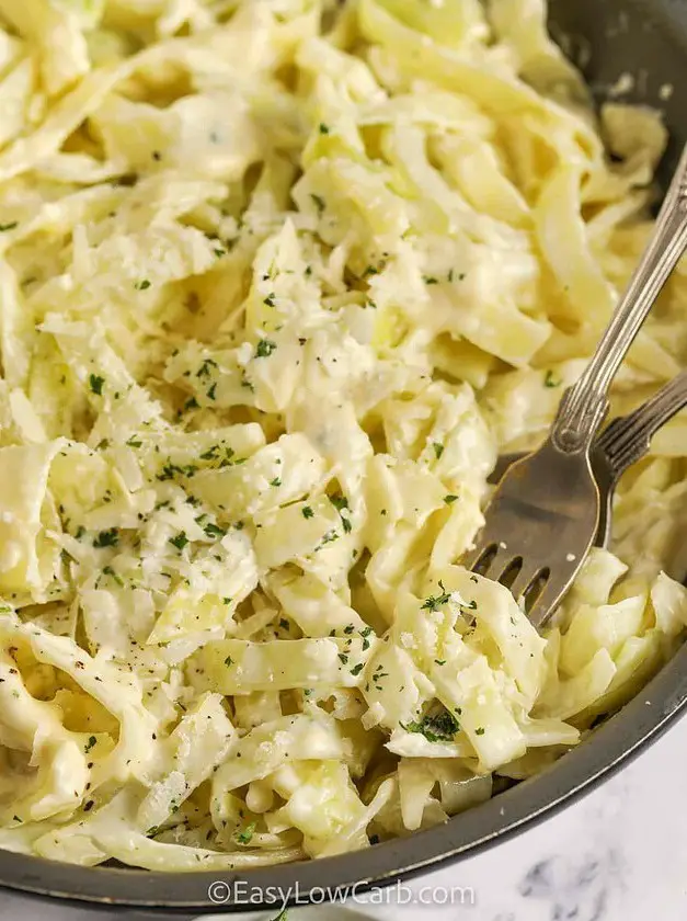 Cabbage Noodles Alfredo