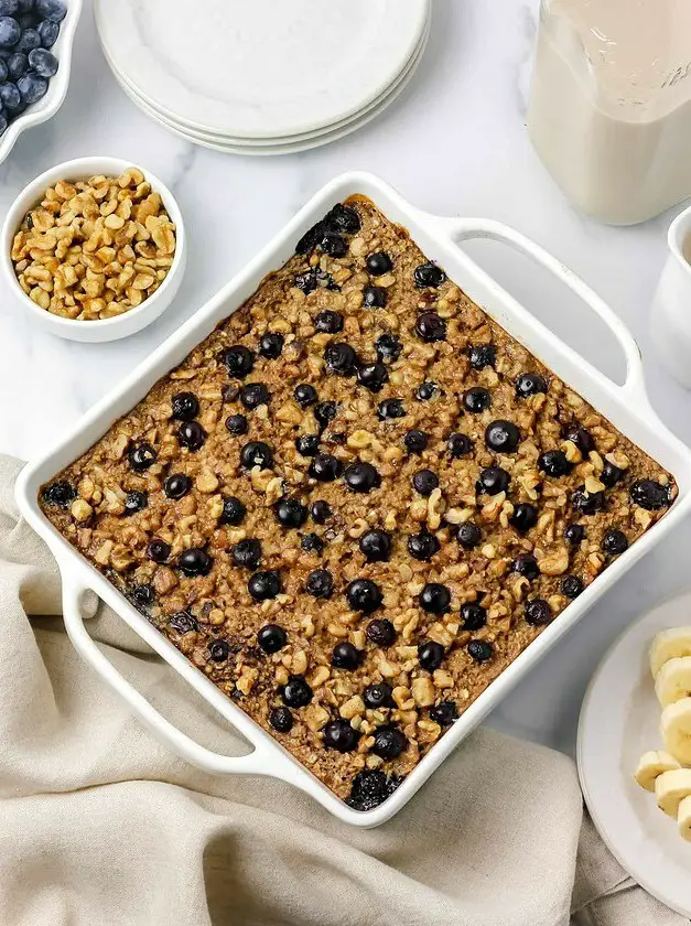 Gluten Free Blueberry Banana Baked Oatmeal