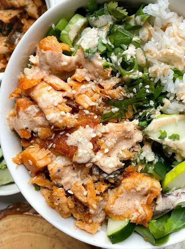 Cooked Salmon Poke Bowl