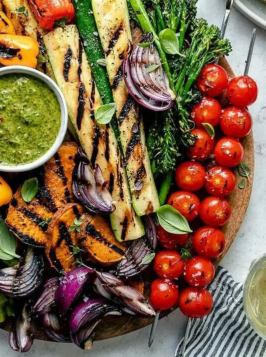 Easy Grilled Vegetable Platter with Chimichurri