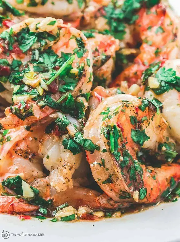 Grilled Shrimp with Roasted Garlic Herb Sauce