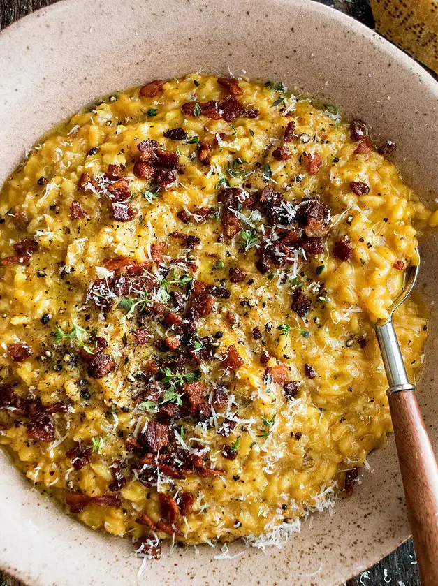 Pumpkin Risotto with Bacon & Parmesan