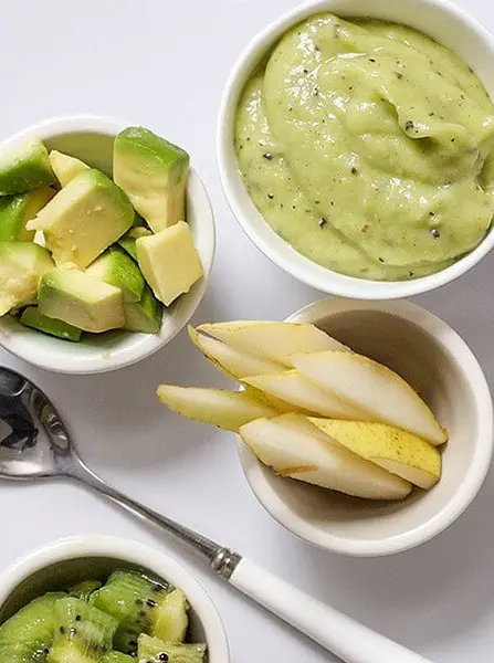 Avocado, Pear + Kiwi Baby Food Puree