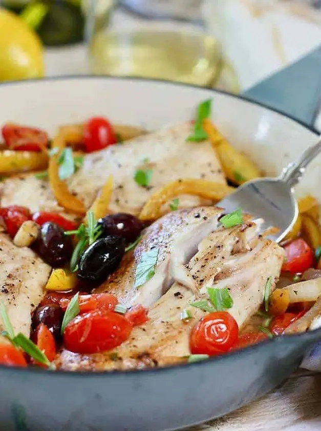 Easy Mediterranean Fish Skillet