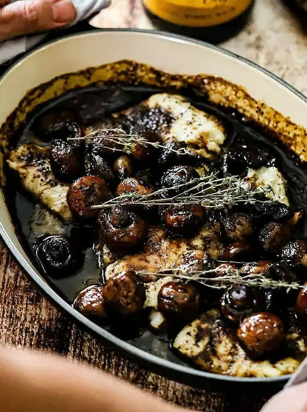 Seared Haddock with Mushroom Agrodolce