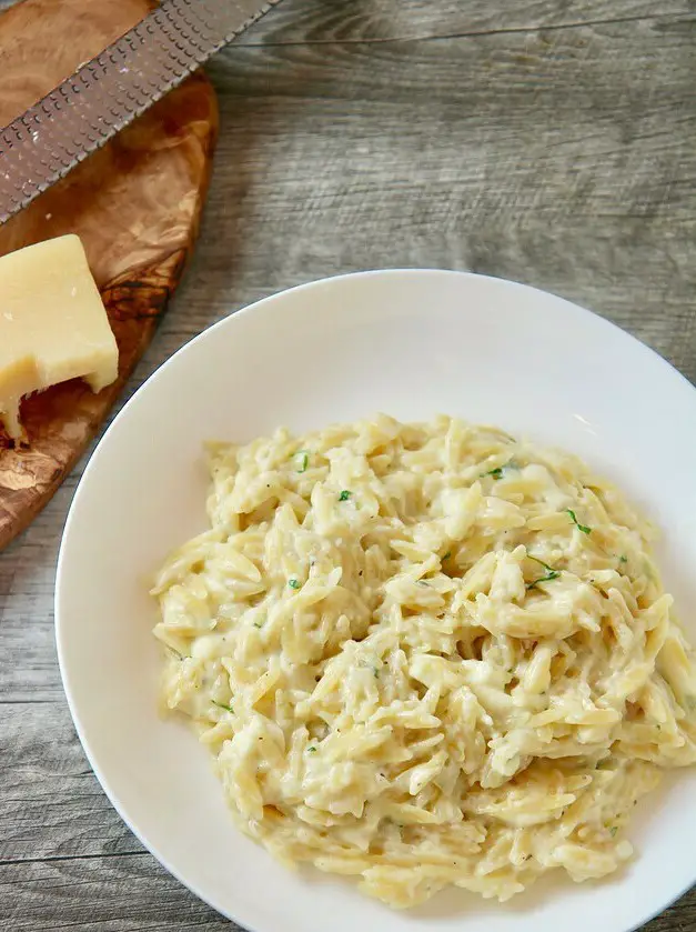 Cheesy Garlic Orzo