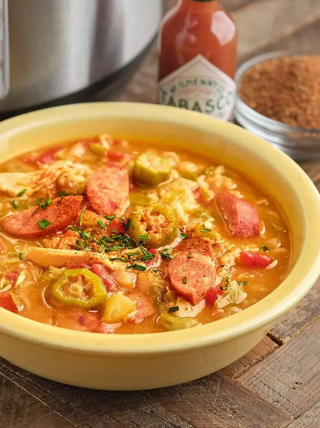 Instant Pot Rotisserie Chicken Gumbo Soup