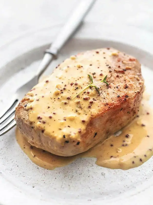 Baked Pork Chops with Dijon Cream Sauce