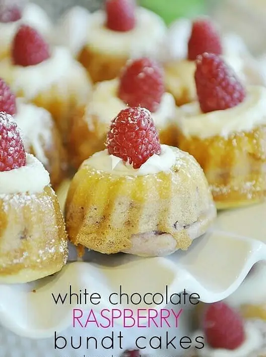 White Chocolate Raspberry Bundt Cake