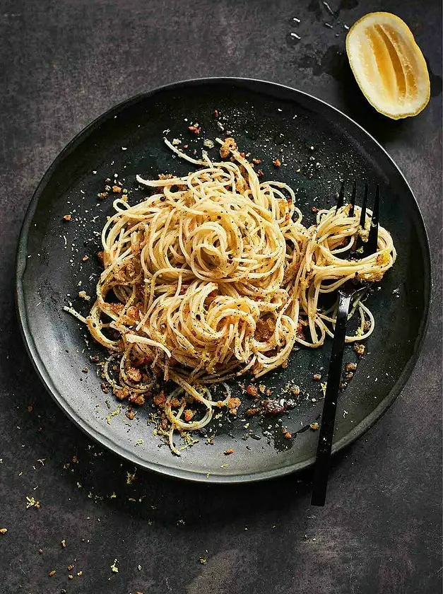 Angel Hair with Lemon Bread Crumbs