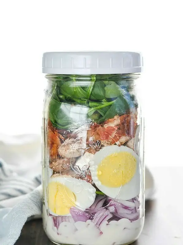 Mason Jar Spinach Salad