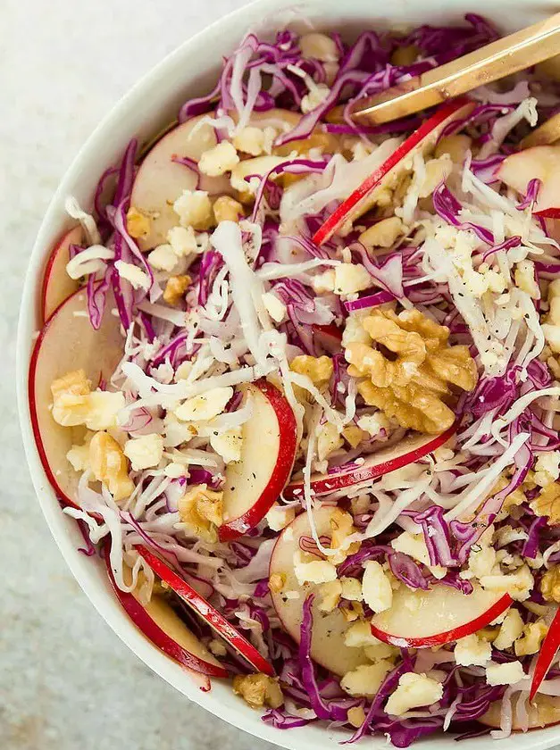 Cabbage Salad with Apples and Walnuts