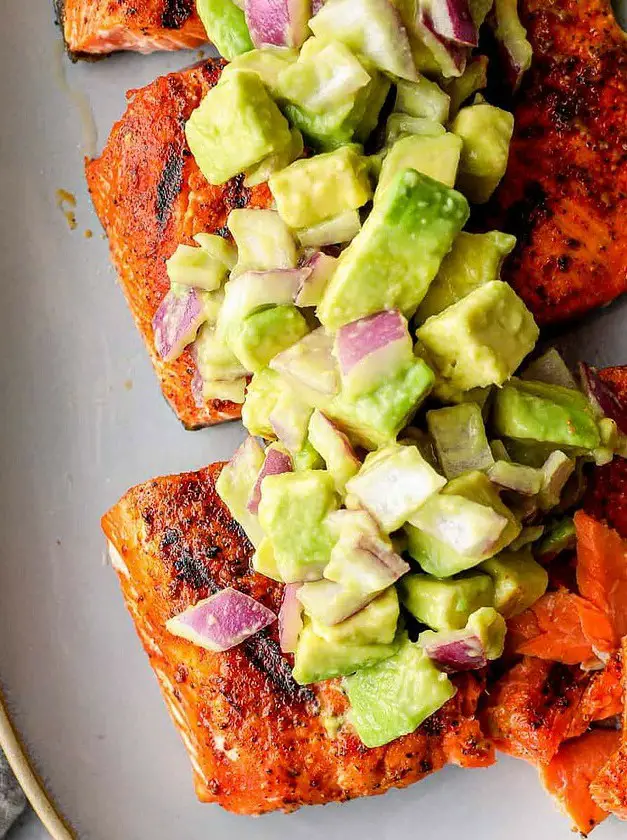 Grilled Salmon with Avocado Salsa