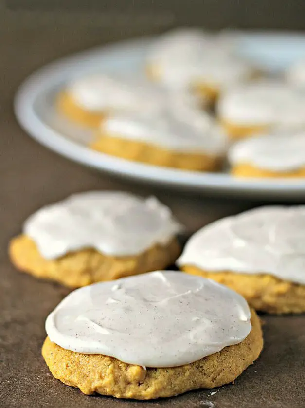 Soft Pumpkin Cookies with Cinnamon Buttercream Frosting