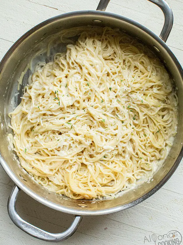 Creamy Parmesan Garlic Angel Hair Pasta