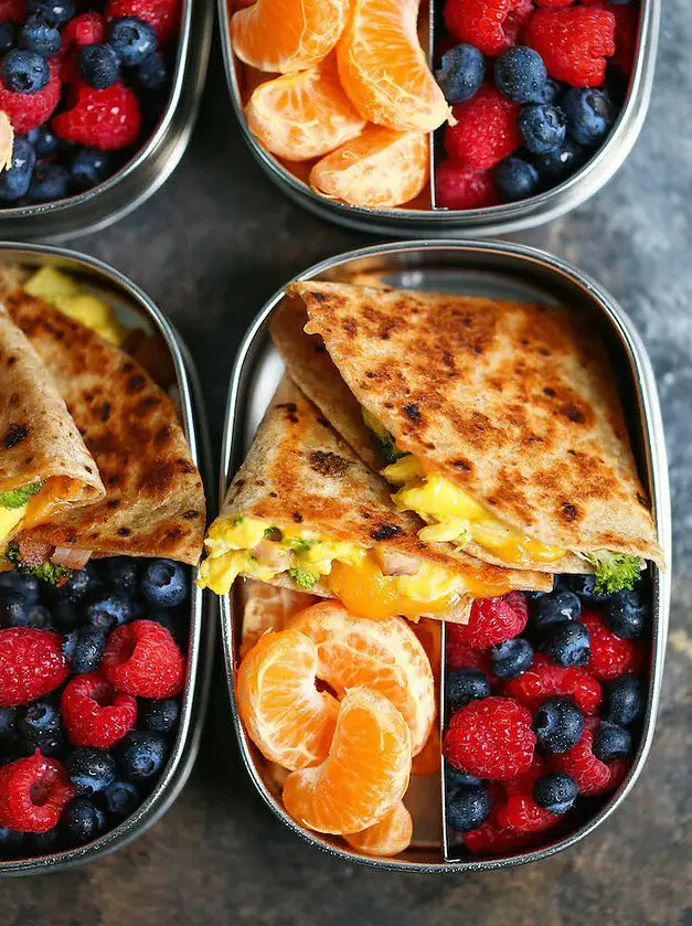 Ham, Egg and Cheese Breakfast Quesadillas