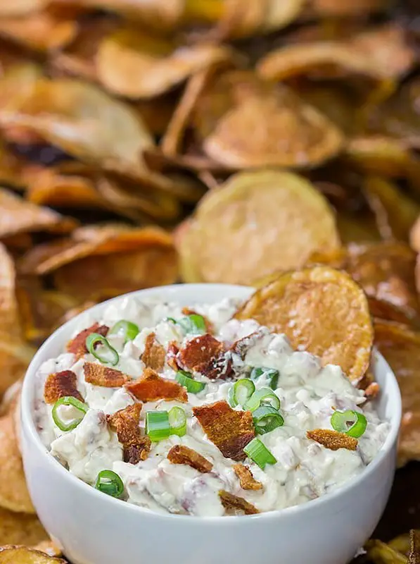 Bacon Dip with Homemade Potato Chips