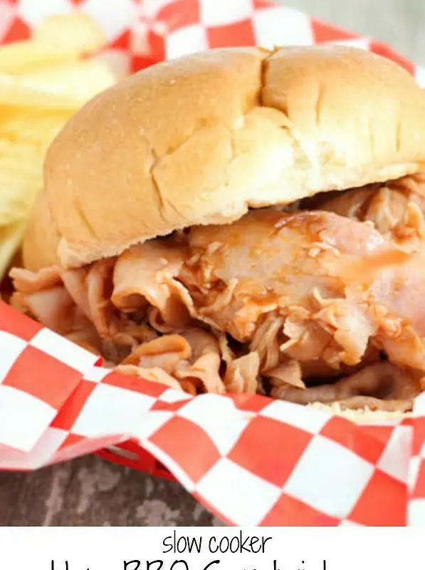 Slow Cooker Ham Barbecue Sandwiches