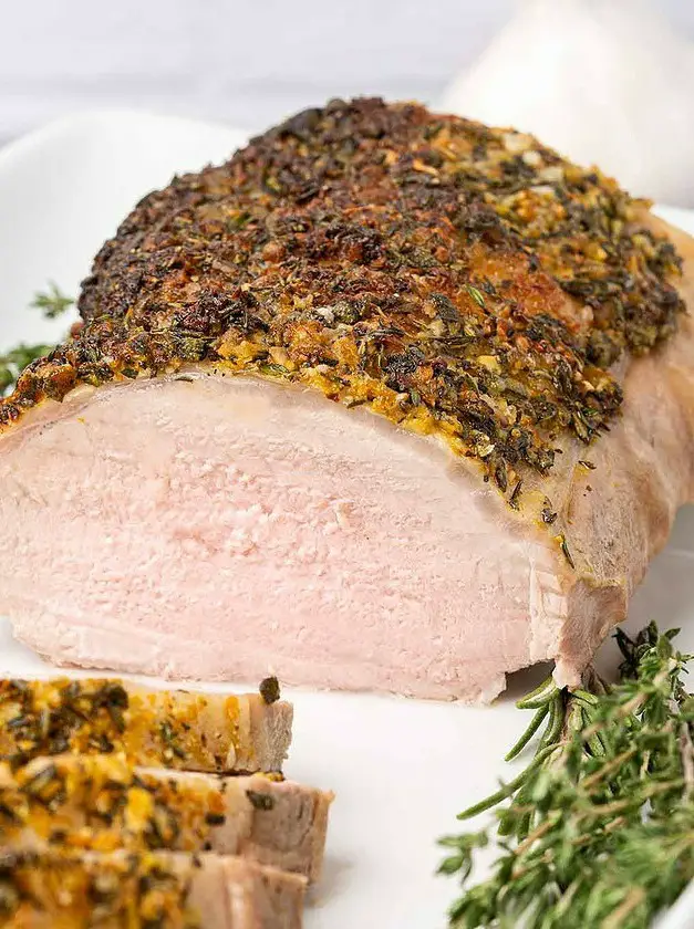 Garlic and Herb Crusted Boneless Pork Roast