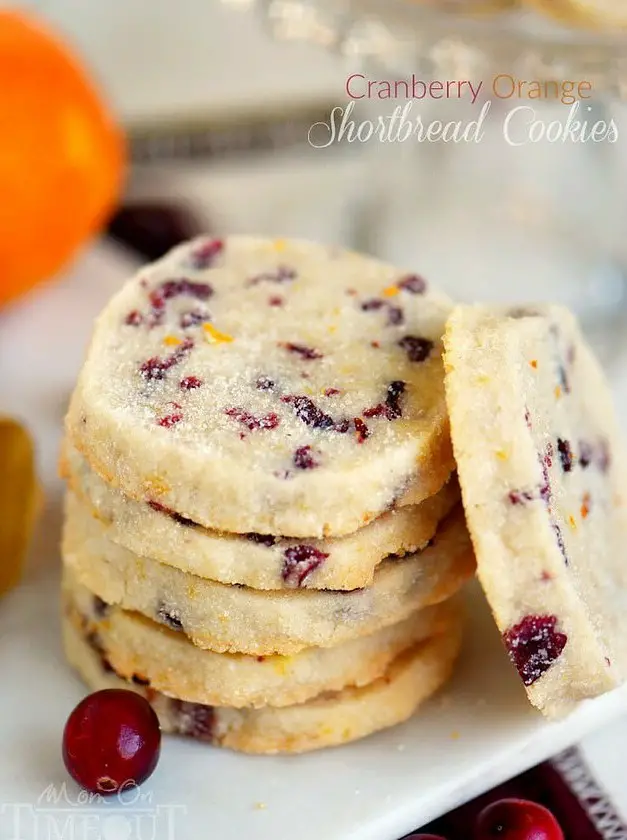 Cranberry Orange Shortbread Cookies