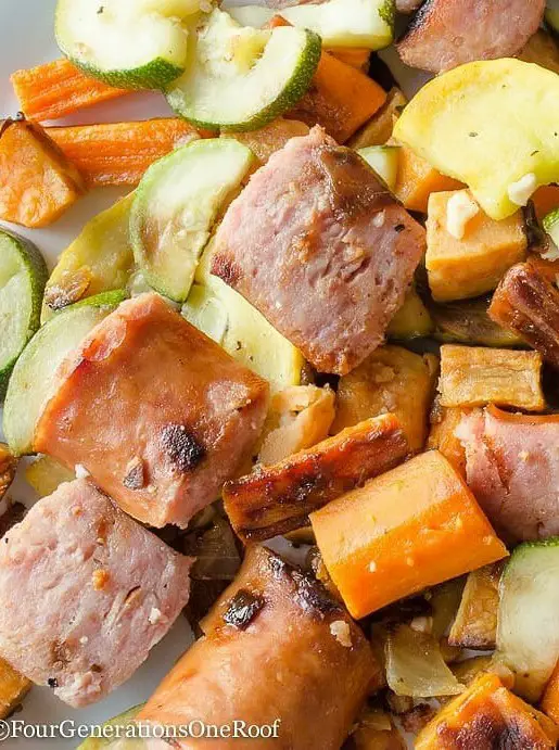 Roasted Kielbasa + Vegetables