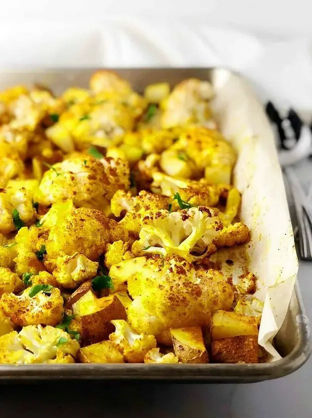 Roasted Cauliflower and Potatoes with Cumin and Turmeric