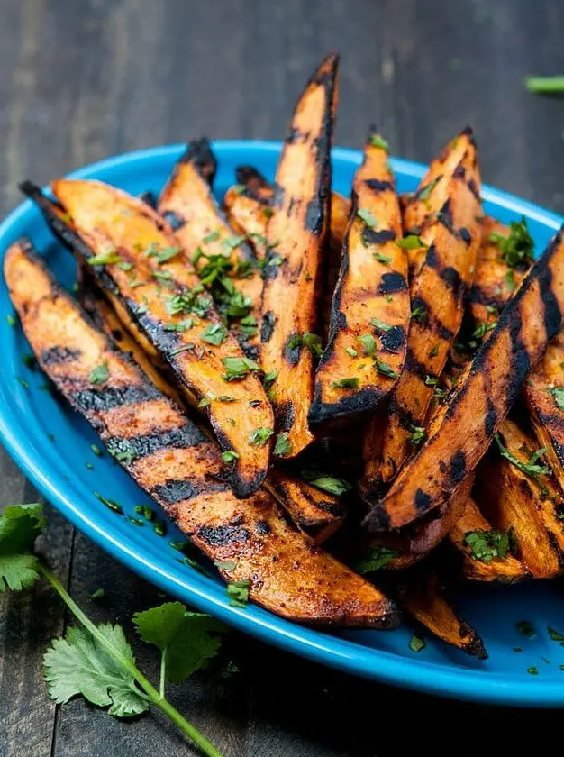 Smokey Grilled Sweet Potato Wedges